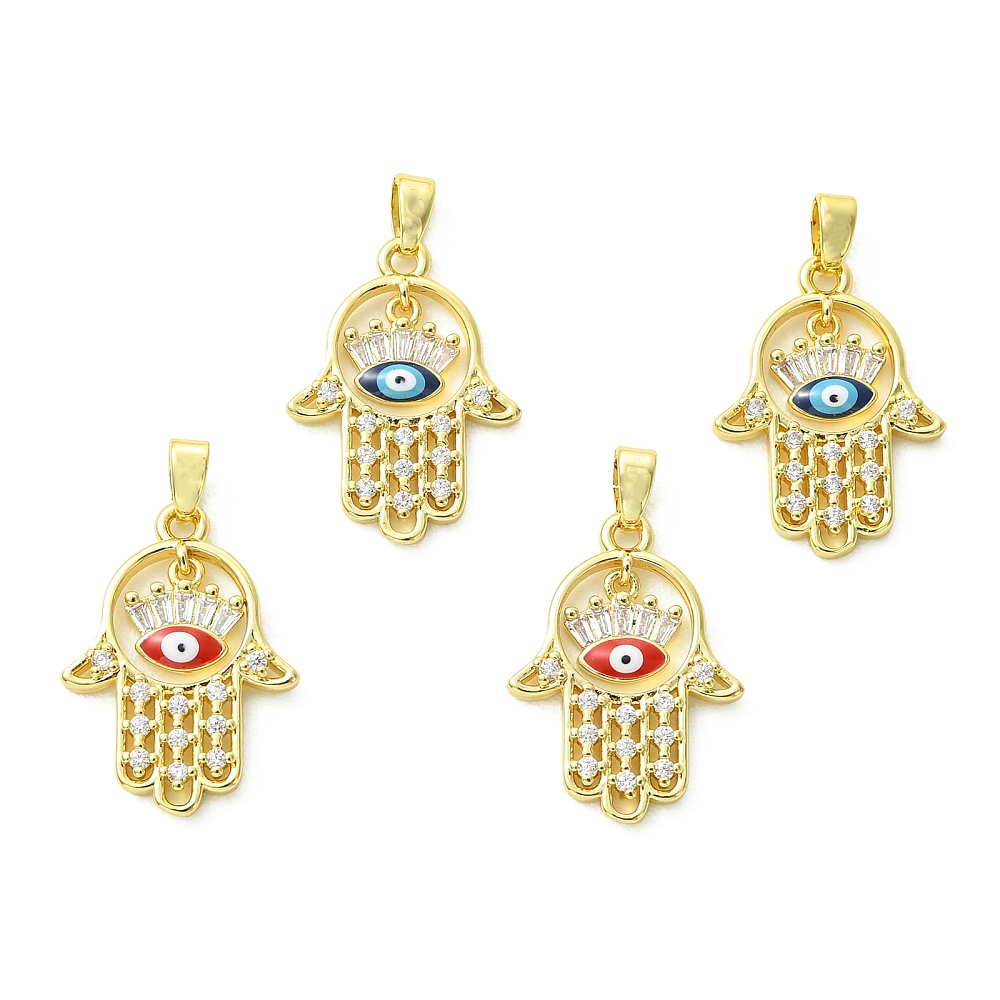 Evil Eye Bracelet - 4pcs Alloy Golden Hamsa Hand Charms