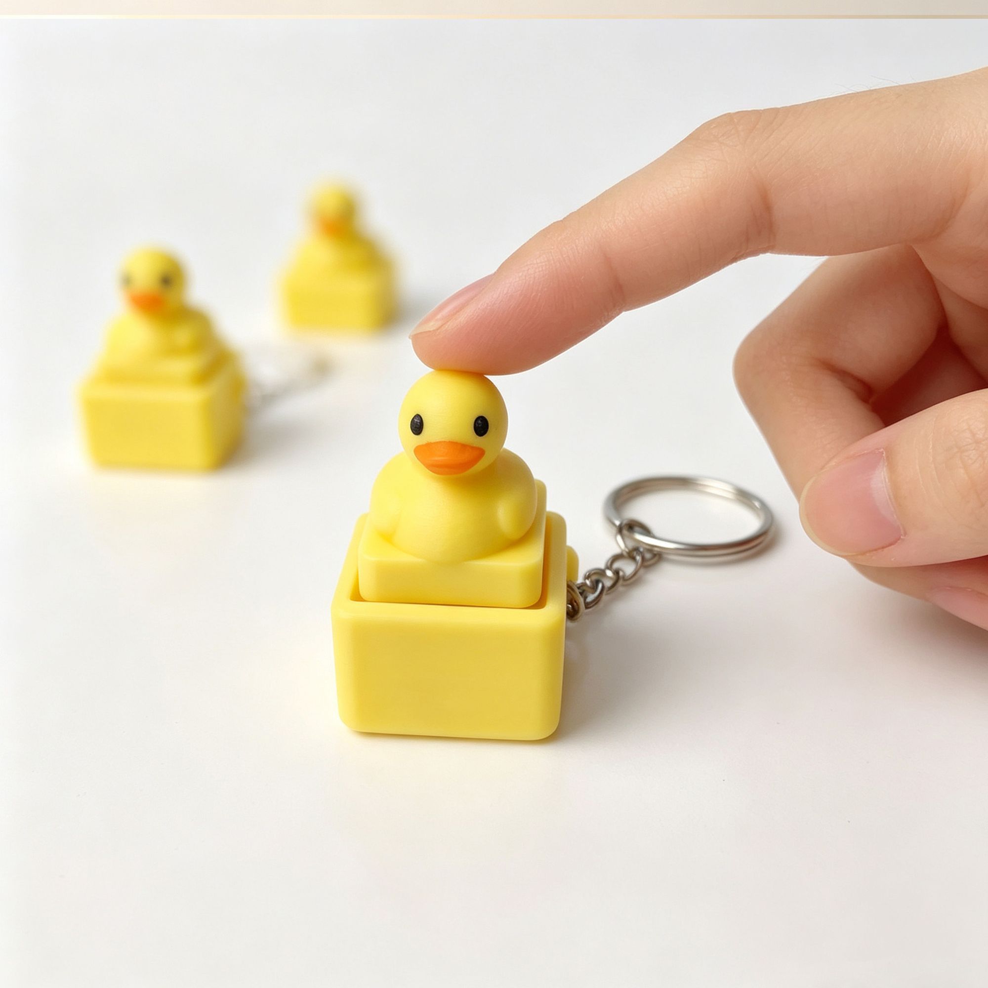 Women'S Key Accessories - Cute Yellow Duck Press Keychain Funny