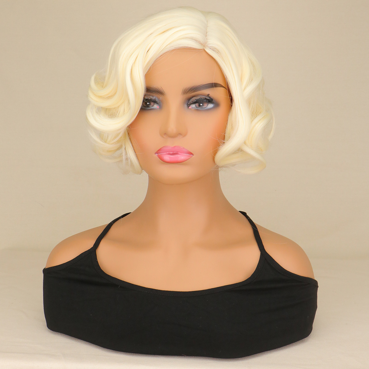 Women'S Accessories In The 1950S - Women Synthetic Short Curly Hair Blonde