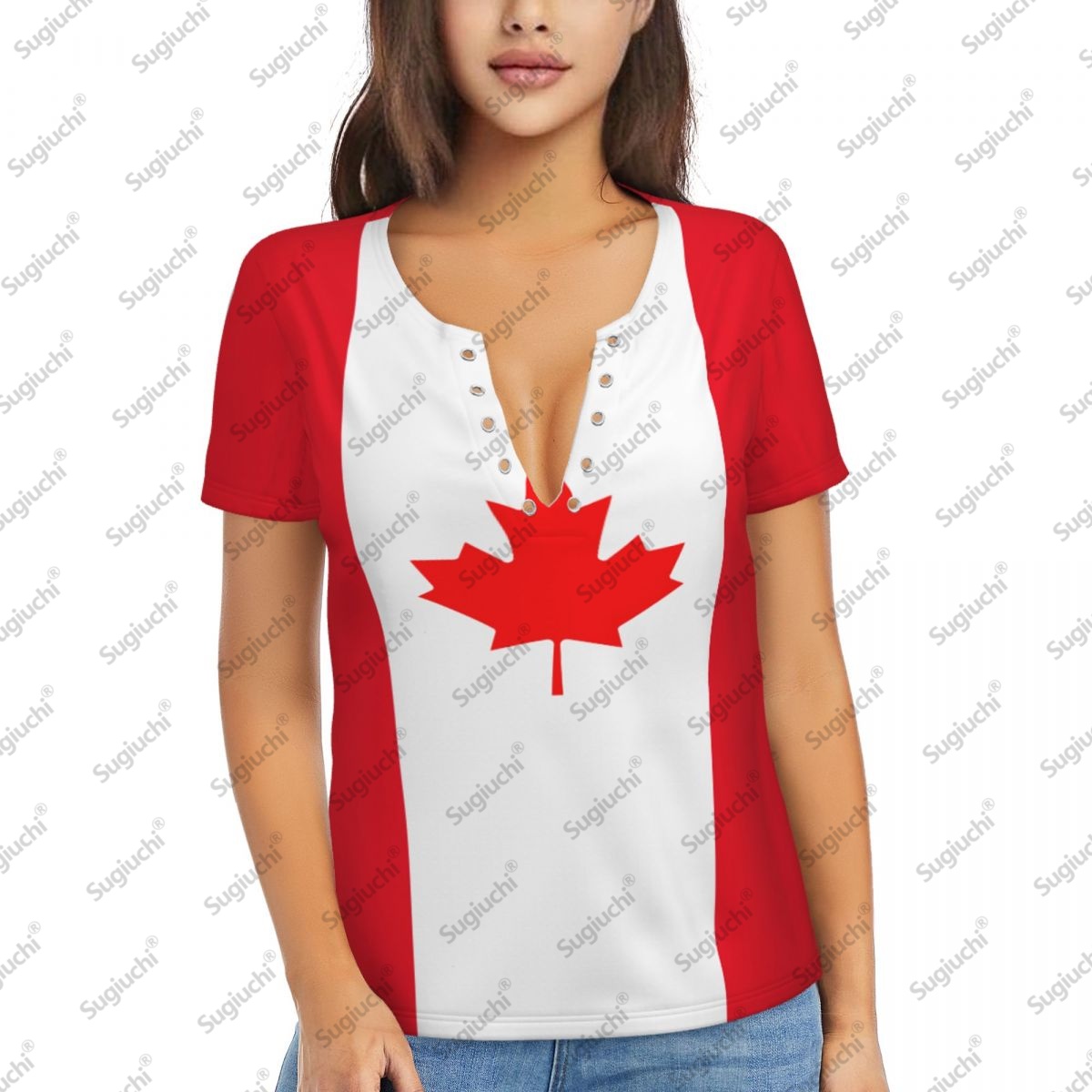 Women'S Accessories Canada - 2025 Canada Flag Sexy Deep V