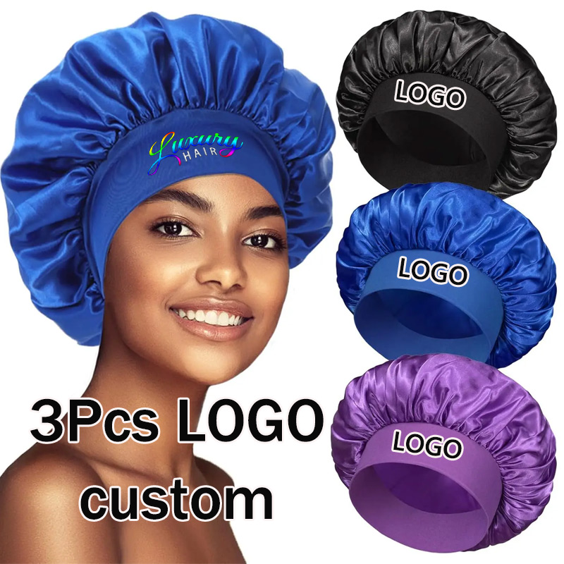 Women Accessories Logo - Comfy Satin Hair Bonnet 3 Packs