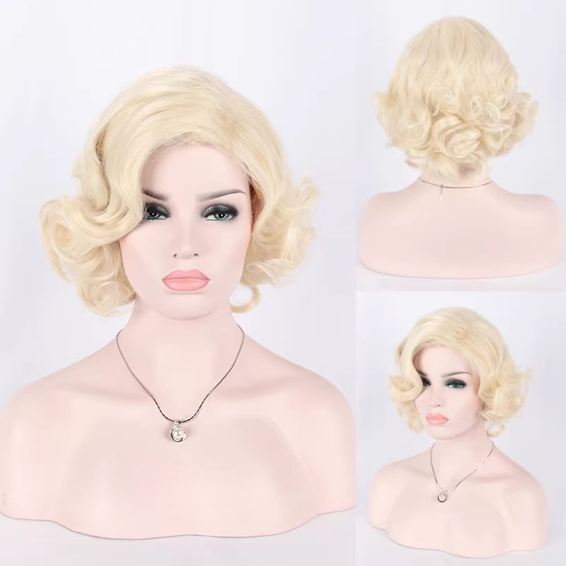 Women'S Accessories In The 1950S - Synthetic Short Curly Hair Blonde Mixed