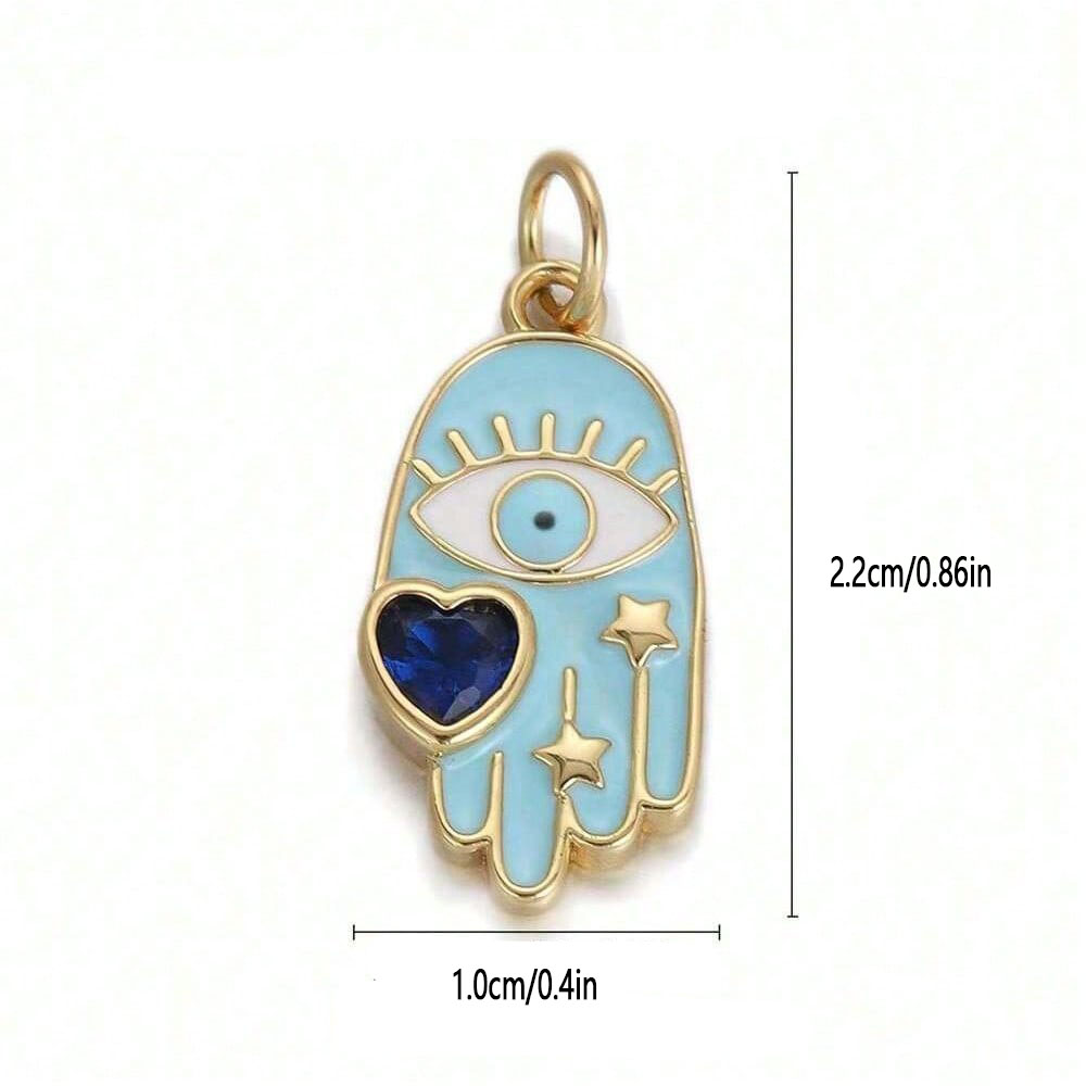 1PC Copper Zircon Plated heart - огляд і ціна Evil Eye Bracelet