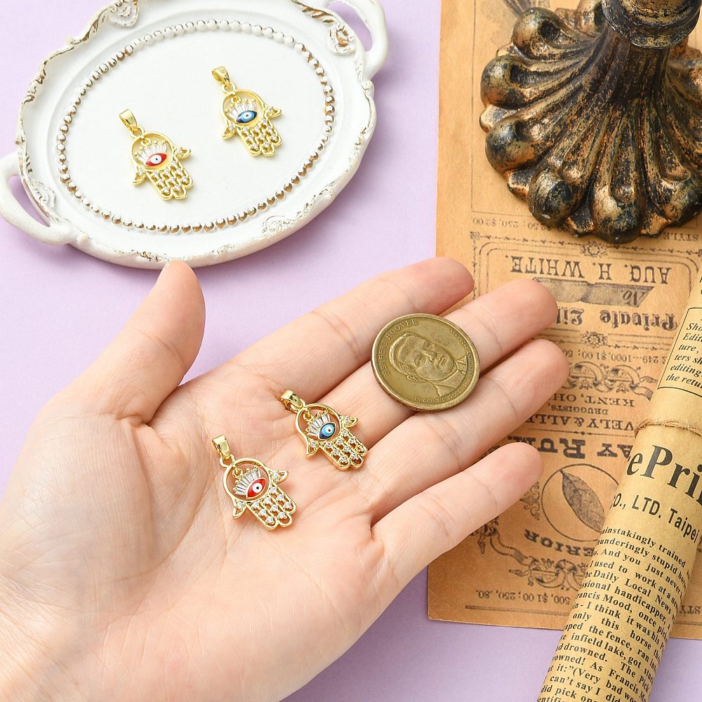 4pcs Alloy Golden Hamsa Hand C - огляд і ціна Evil Eye Bracelet