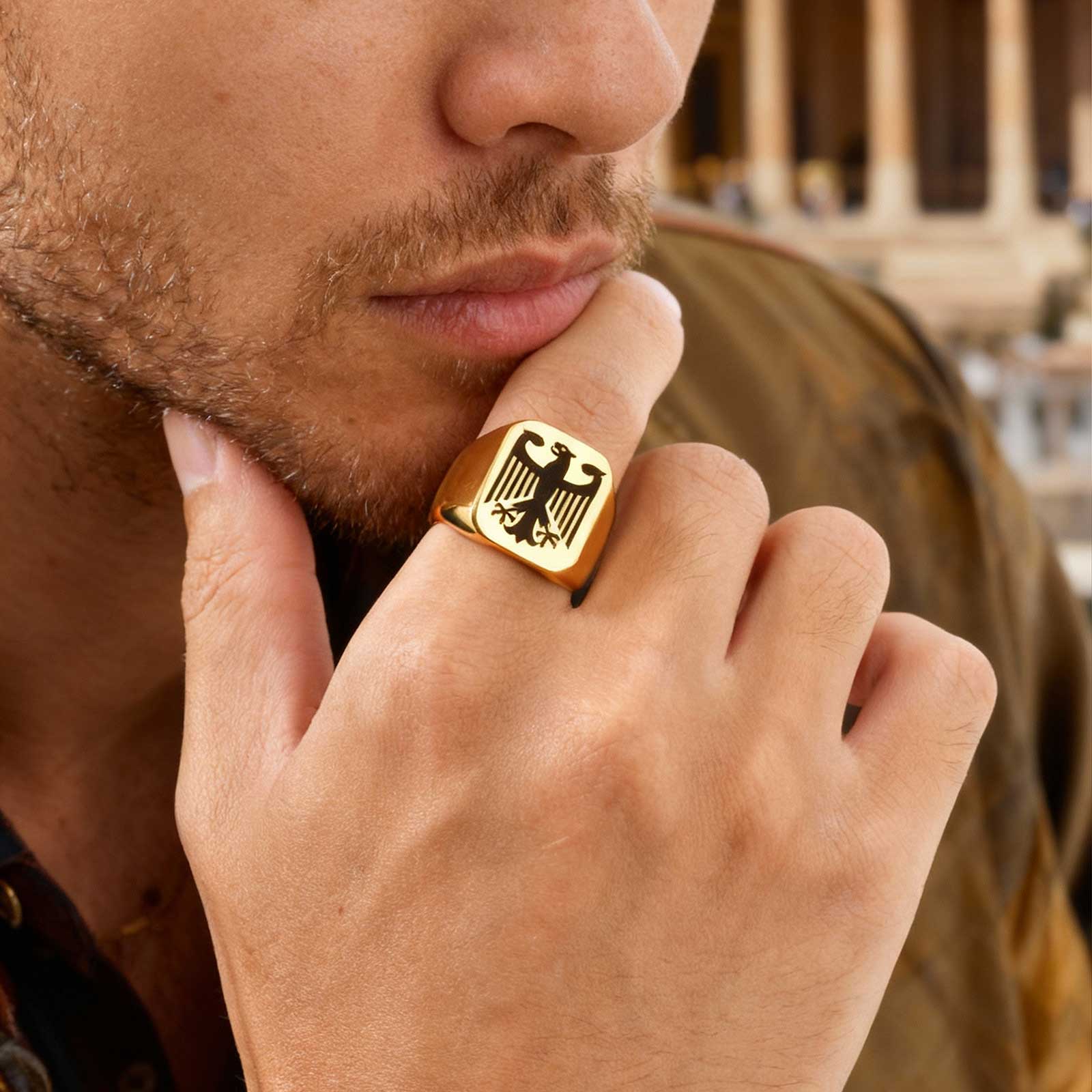 Custom Flying Hawk Eagle Ring  - огляд і ціна Women Accessories Logo