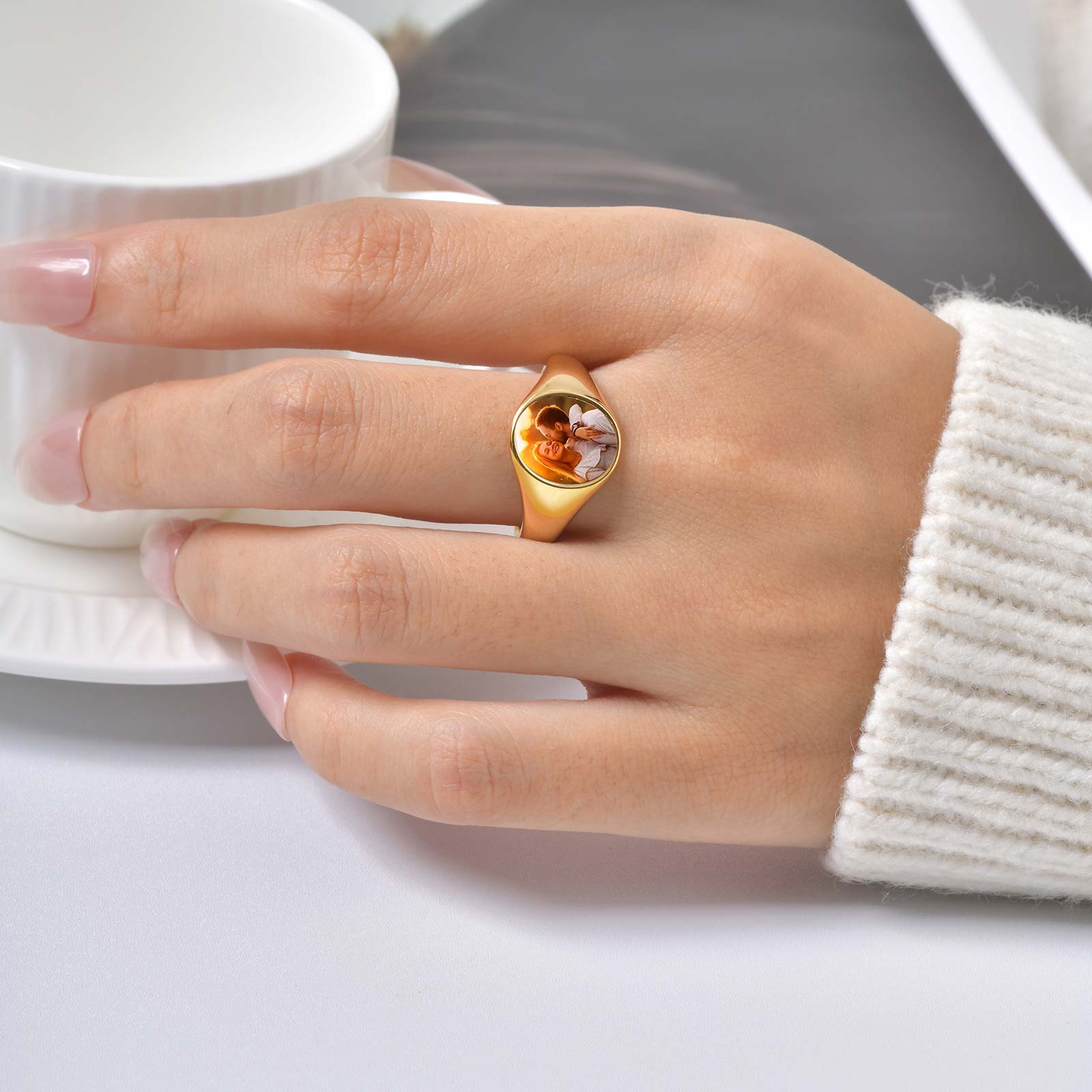 Custom Photo Signet Ring for W - огляд і ціна Women Accessories Logo