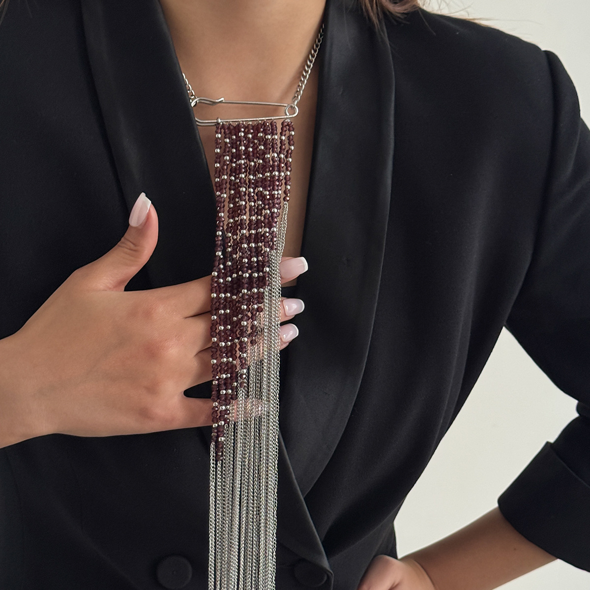 Silver Color Tassel Chain Broo - огляд і ціна Women'S Accessories Jewelry