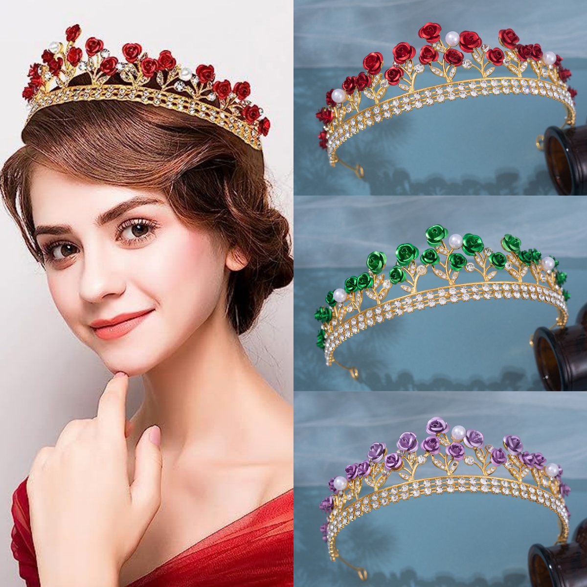 Baroque Ceramic Bridal Crown R - огляд і ціна Women'S Accessories Jewelry